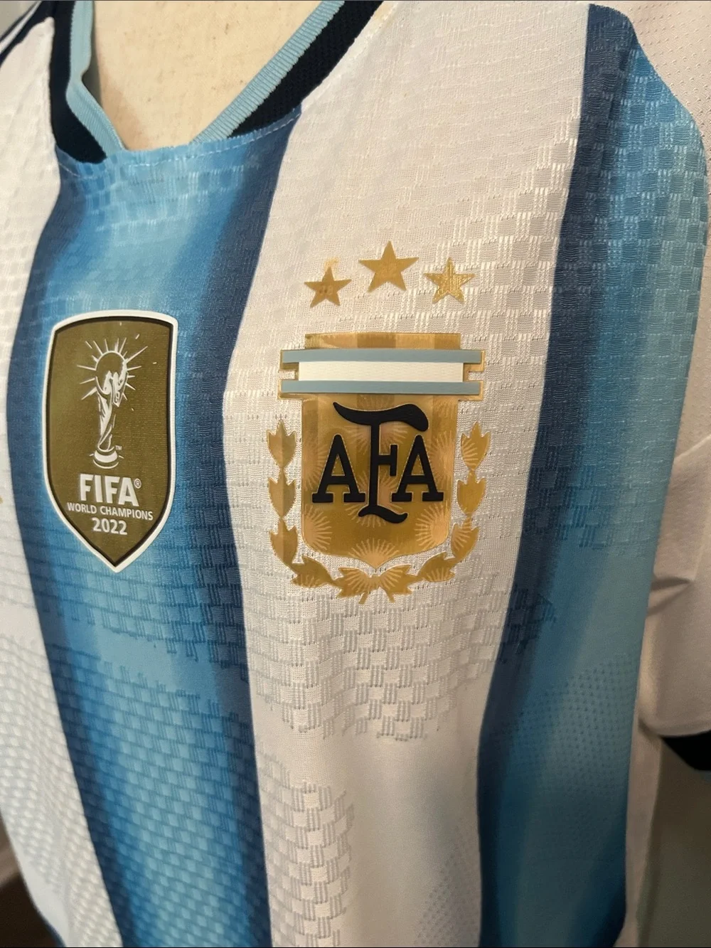 Argentina Soccer Jersey - White & Light Blue